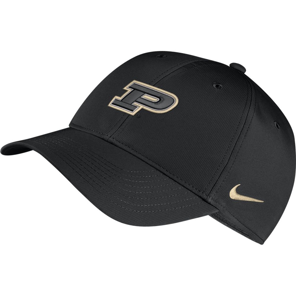 Purdue University Nike Black Dry L91 Adjustable Hat | Purdue U