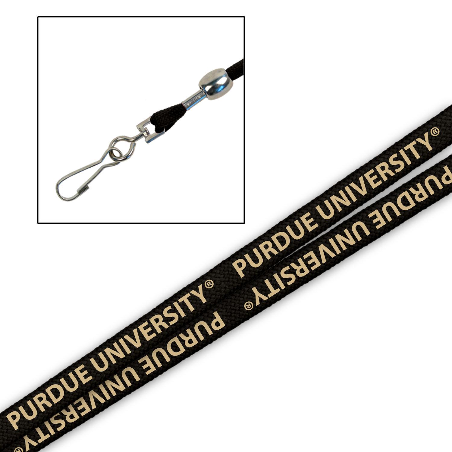 Black Classic String Lanyard Purdue U